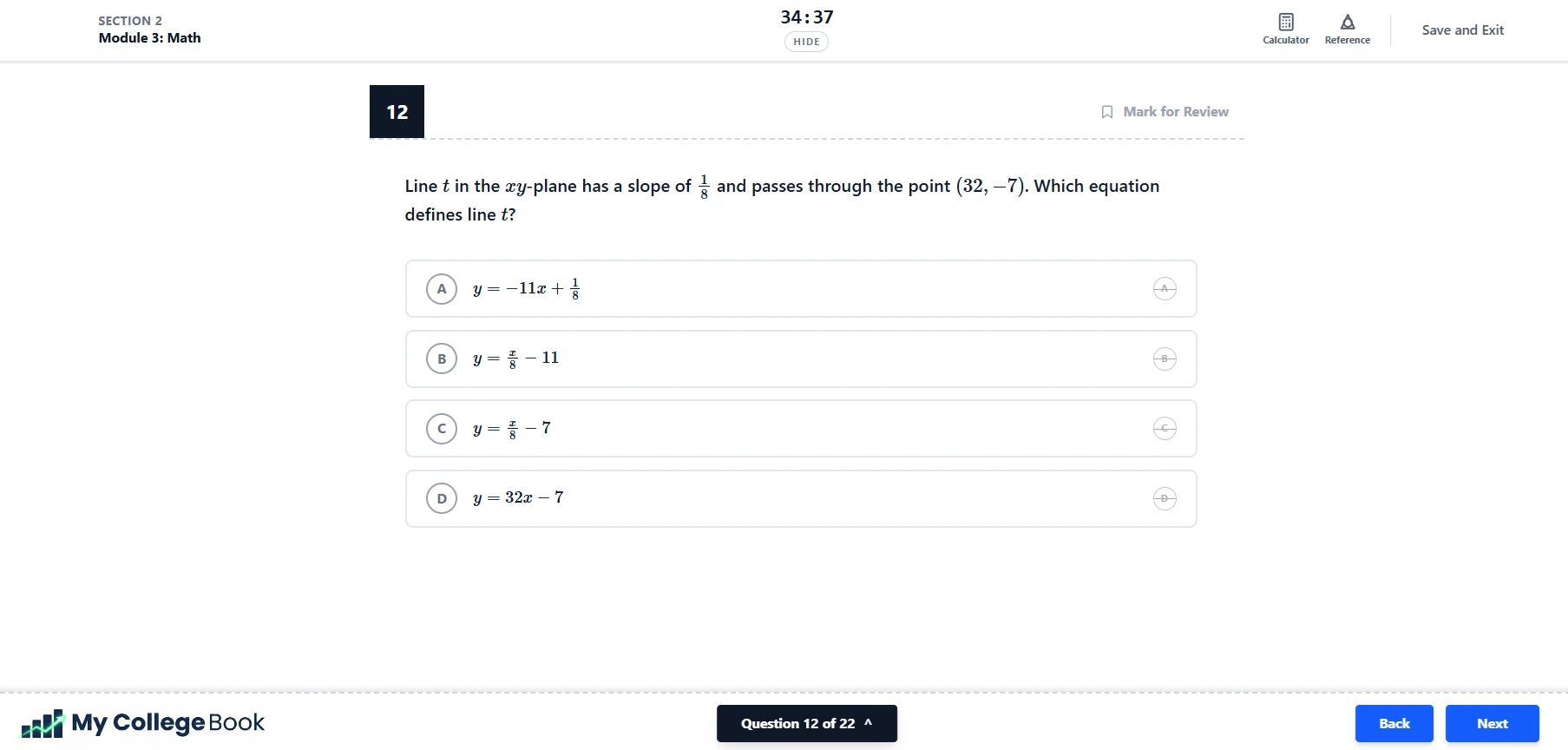 Digital SAT Simulation Interface